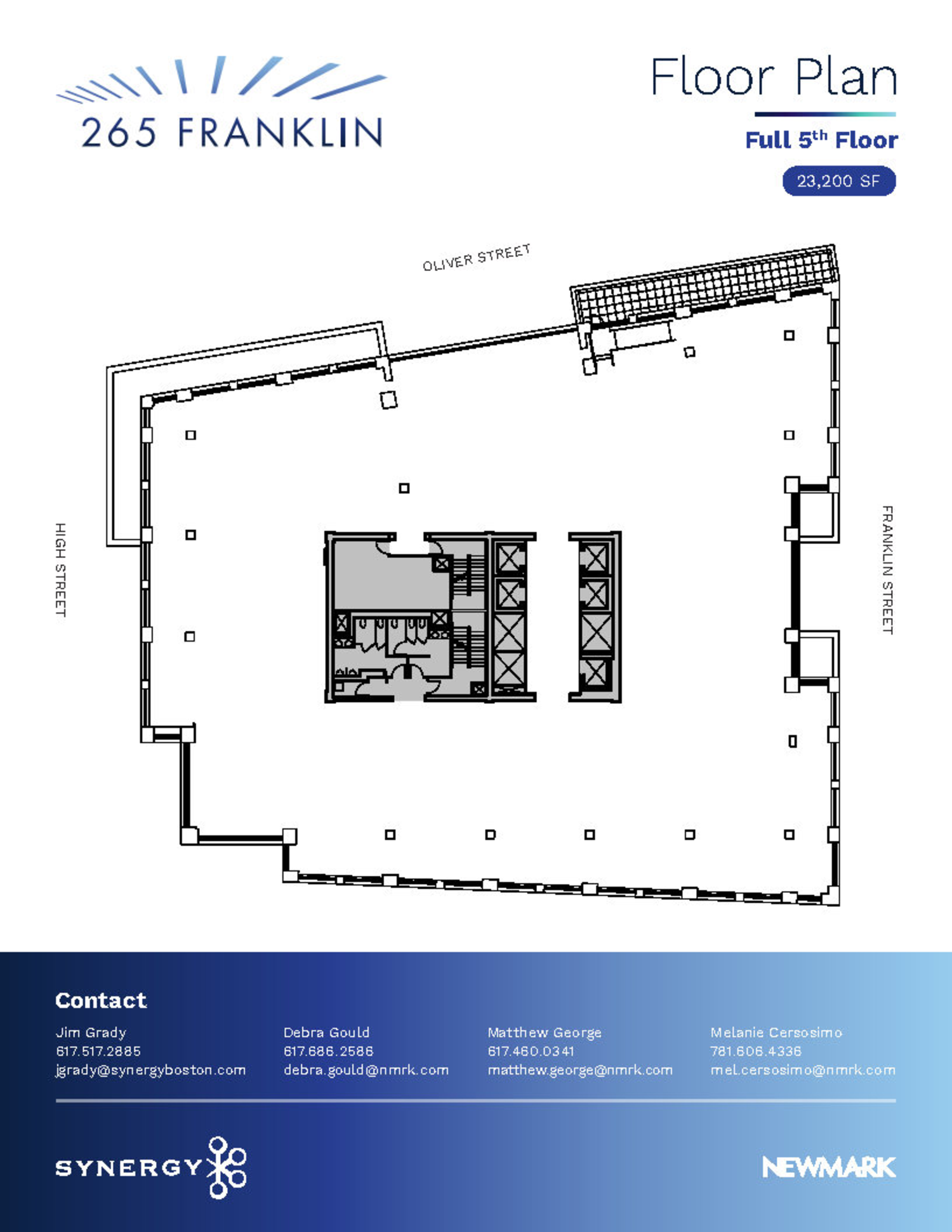 Official 265 Franklin fifth-floor plan, 23,200 square feet